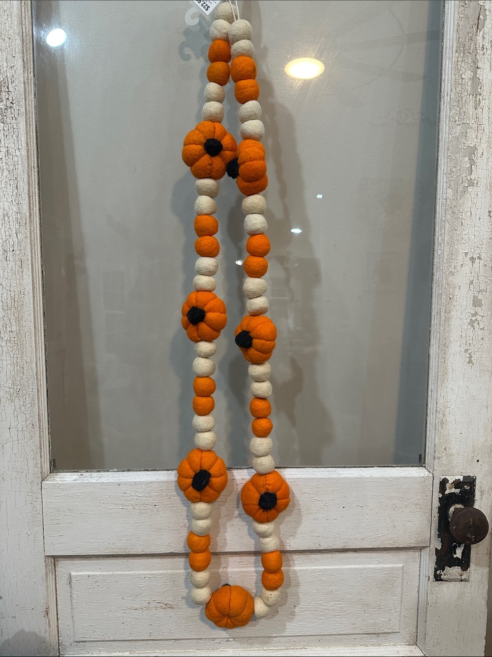 Hobby Lobby Orange and Cream Felt Bead Garland